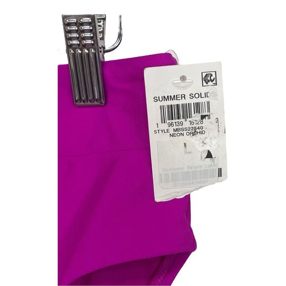 NWT Bar III | High Rise High Leg Womens Bikini Briefs Purple Neon Orchid Size L - Picture 4 of 7